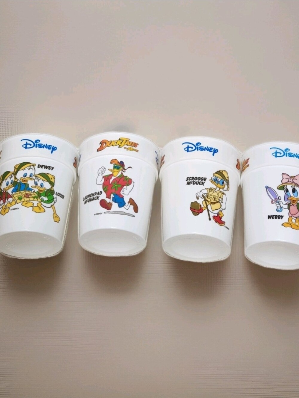 Vintage 1990 DuckTales Movie Cup Set Disney Ziploc Promo Scrooge Webby Launchpad